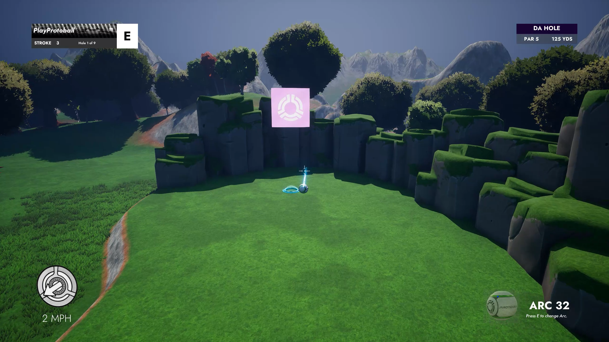 Protoball Golf mode course